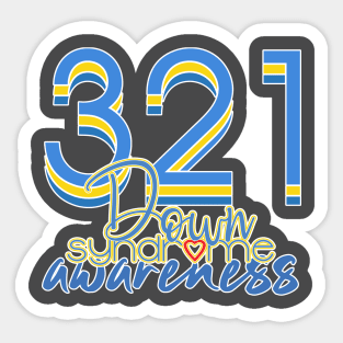 Down Syndrome Awareness 321 Sticker